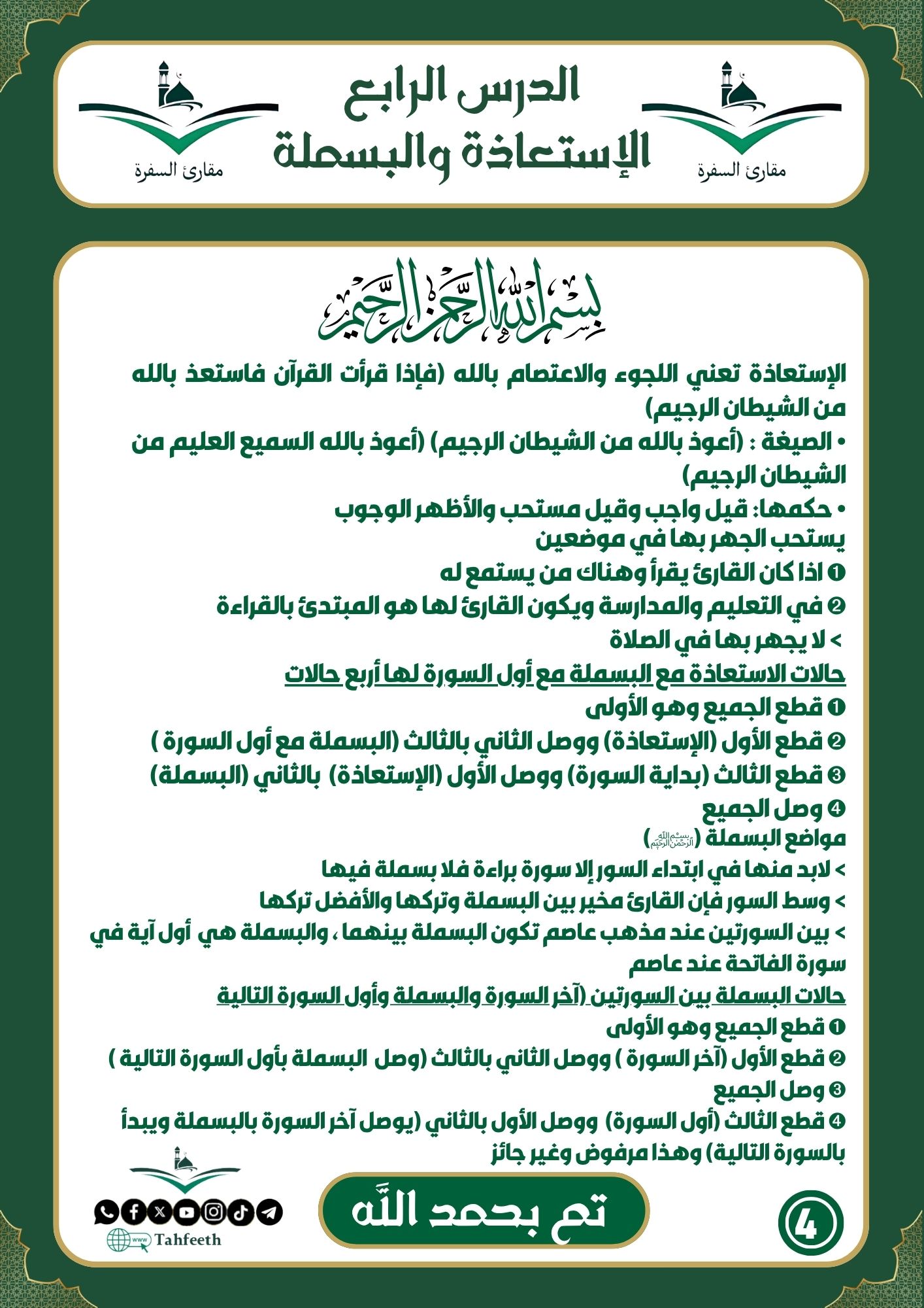 الاستعاذة و البسملة